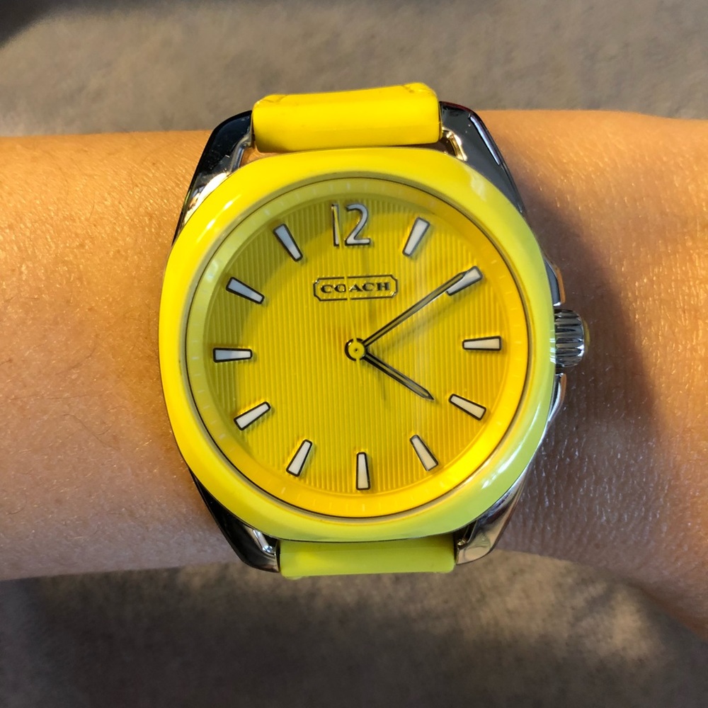 Coach Women’s Yellow Silicon Watch